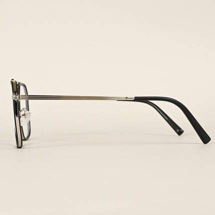 Voyage Maverick Black & Silver Wayfarer Eyeglasses for Men & Women - MG4718-C3