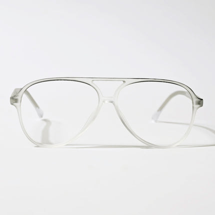 Eyejack Swift Matt Transparent & Black Aviator Eyeglasses for Men & Women (MB23005CL160-C1)