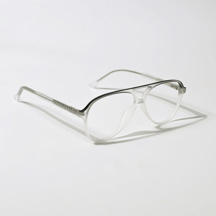 Eyejack Swift Matt Transparent & Black Aviator Eyeglasses for Men & Women (MB23005CL160-C1)