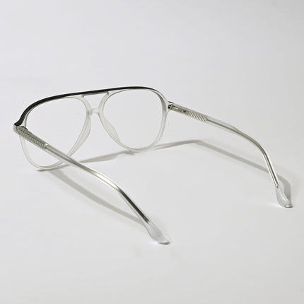 Eyejack Swift Matt Transparent & Black Aviator Eyeglasses for Men & Women (MB23005CL160-C1)