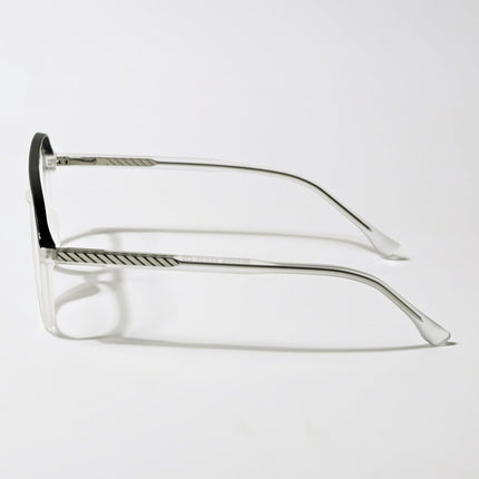 Eyejack Swift Matt Transparent & Black Aviator Eyeglasses for Men & Women (MB23005CL160-C1)