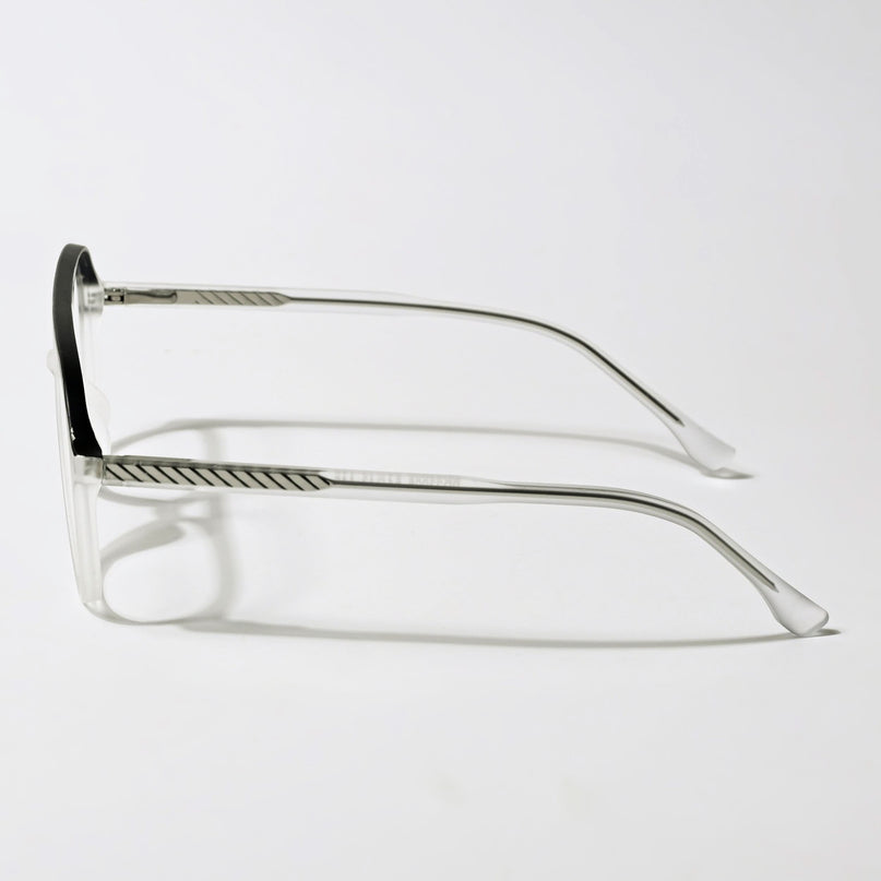 Eyejack Swift Matt Transparent & Black Aviator Eyeglasses for Men & Women (MB23005CL160-C1)