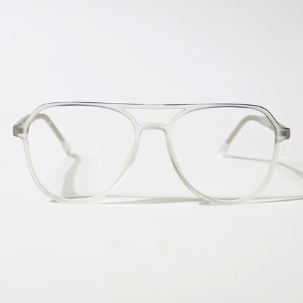 Eyejack Swift Matt Transparent & Blue Aviator Eyeglasses for Men & Women (MB23004CL154-C3)