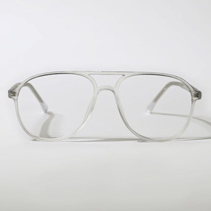 Eyejack Swift Matt Transparent & Grey Aviator Eyeglasses for Men & Women (MB23003CL145-C2)