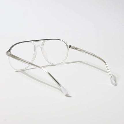 Eyejack Swift Matt Transparent & Grey Aviator Eyeglasses for Men & Women (MB23003CL145-C2)