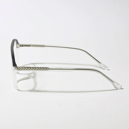 Eyejack Swift Matt Transparent & Grey Aviator Eyeglasses for Men & Women (MB23003CL145-C2)