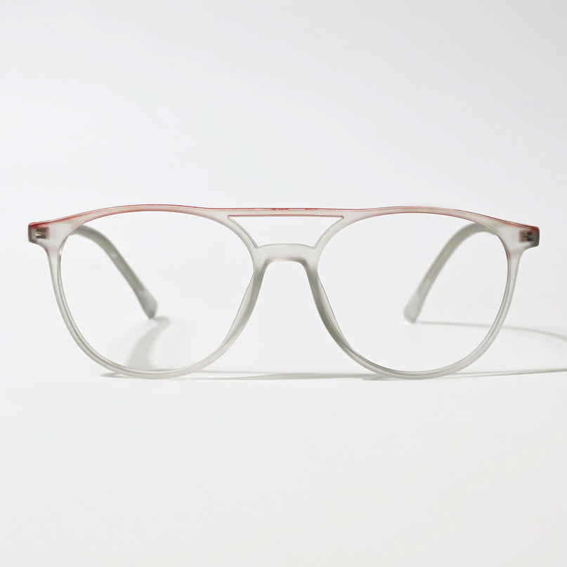 Eyejack Swift Grey & Red Oval Eyeglasses for Men & Women (MB23002CL141-C6)