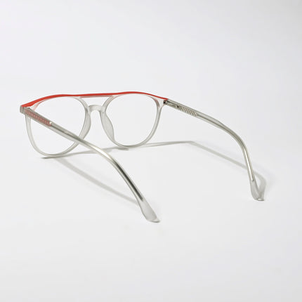 Eyejack Swift Grey & Red Oval Eyeglasses for Men & Women (MB23002CL141-C6)