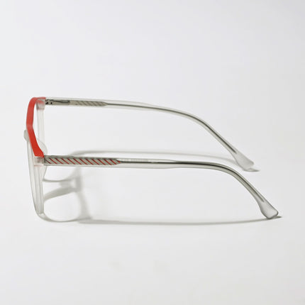 Eyejack Swift Grey & Red Oval Eyeglasses for Men & Women (MB23002CL141-C6)