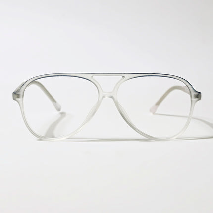 Eyejack Swift Matt Transparent & Blue Aviator Eyeglasses for Men & Women (MB23005CL162-C3)