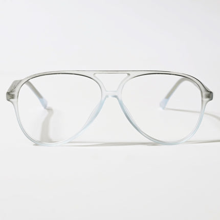 Eyejack Swift Transparent Blue & Black Aviator Eyeglasses for Men & Women (MB23005CL166-C7)