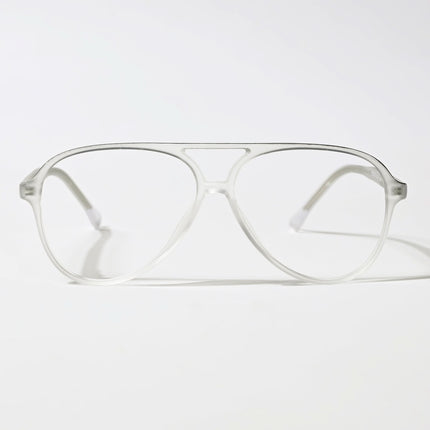 Eyejack Swift Matt Transparent & Grey Aviator Eyeglasses for Men & Women (MB23005CL161-C2)
