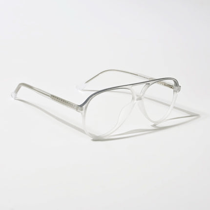 Eyejack Swift Matt Transparent & Grey Aviator Eyeglasses for Men & Women (MB23005CL161-C2)