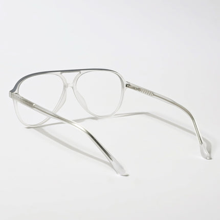 Eyejack Swift Matt Transparent & Grey Aviator Eyeglasses for Men & Women (MB23005CL161-C2)