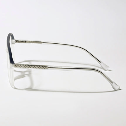Eyejack Swift Matt Transparent & Grey Aviator Eyeglasses for Men & Women (MB23005CL161-C2)