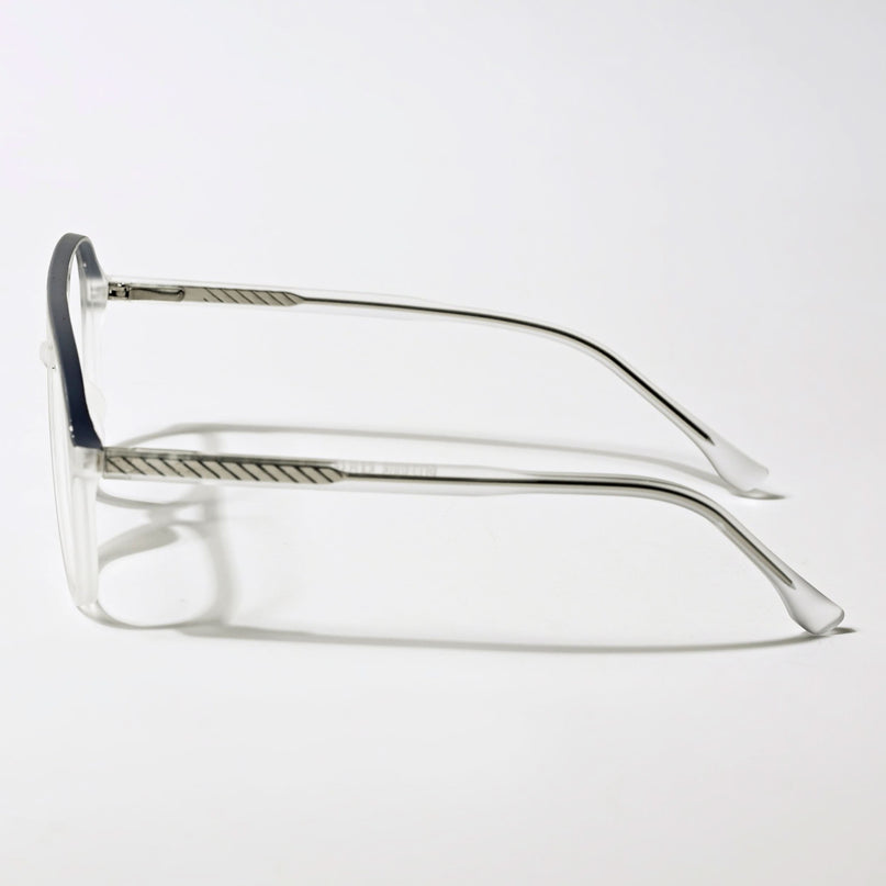 Eyejack Swift Matt Transparent & Grey Aviator Eyeglasses for Men & Women (MB23005CL161-C2)