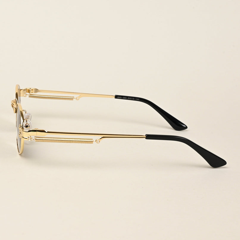 Bob | Golden Oval Sunglasses | Black Lens - MG5182