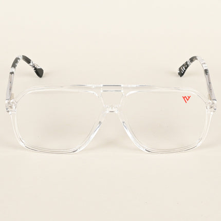 Voyage Maverick Transparent & Black Wayfarer Eyeglasses for Men & Women - MG4802-C3