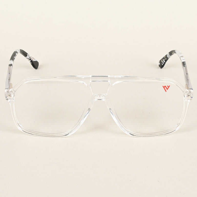 Voyage Maverick Transparent & Black Wayfarer Eyeglasses for Men & Women - MG4802-C3