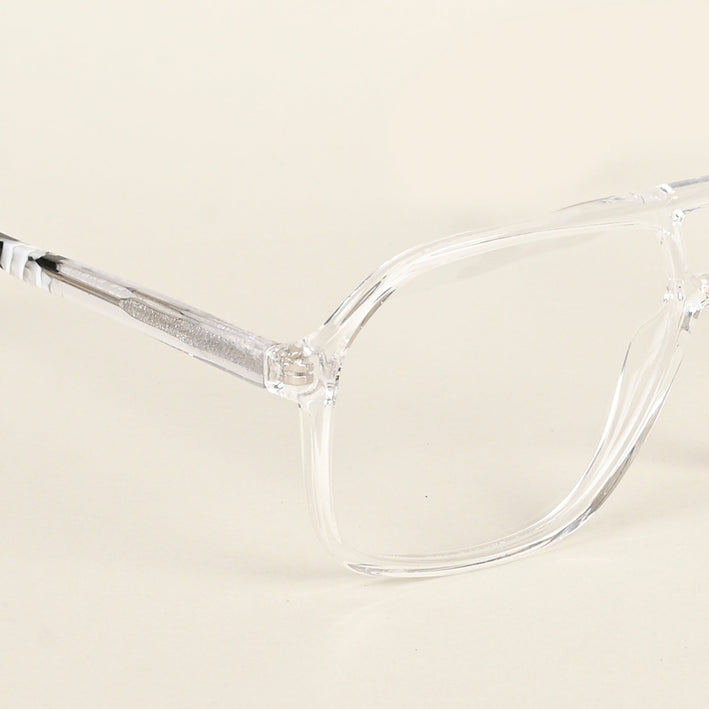 Voyage Maverick Transparent & Black Wayfarer Eyeglasses for Men & Women - MG4802-C3