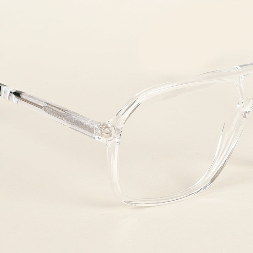 Voyage Maverick Transparent & Black Wayfarer Eyeglasses for Men & Women - MG4802-C3
