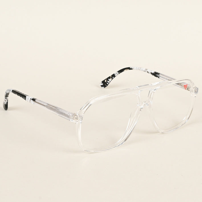 Voyage Maverick Transparent & Black Wayfarer Eyeglasses for Men & Women - MG4802-C3