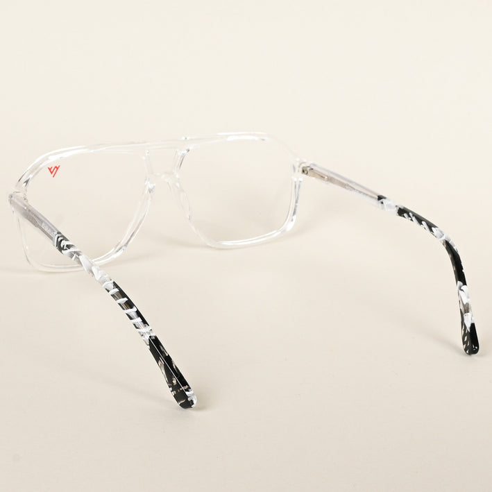 Voyage Maverick Transparent & Black Wayfarer Eyeglasses for Men & Women - MG4802-C3