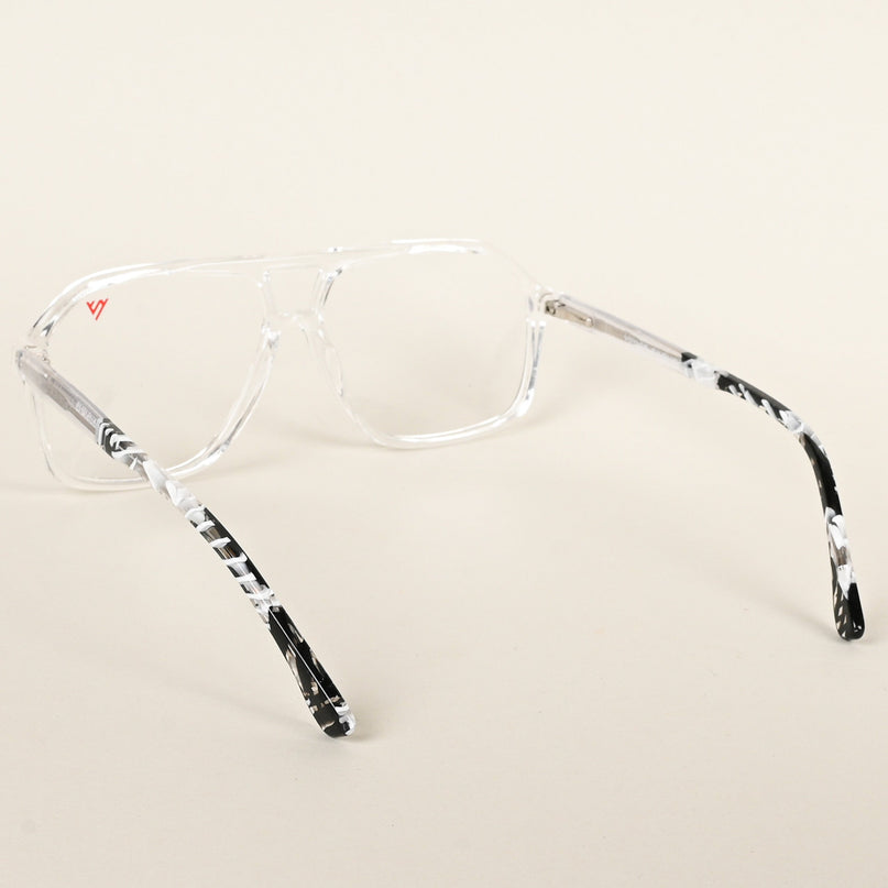Voyage Maverick Transparent & Black Wayfarer Eyeglasses for Men & Women - MG4802-C3
