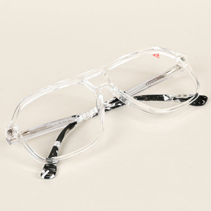 Voyage Maverick Transparent & Black Wayfarer Eyeglasses for Men & Women - MG4802-C3
