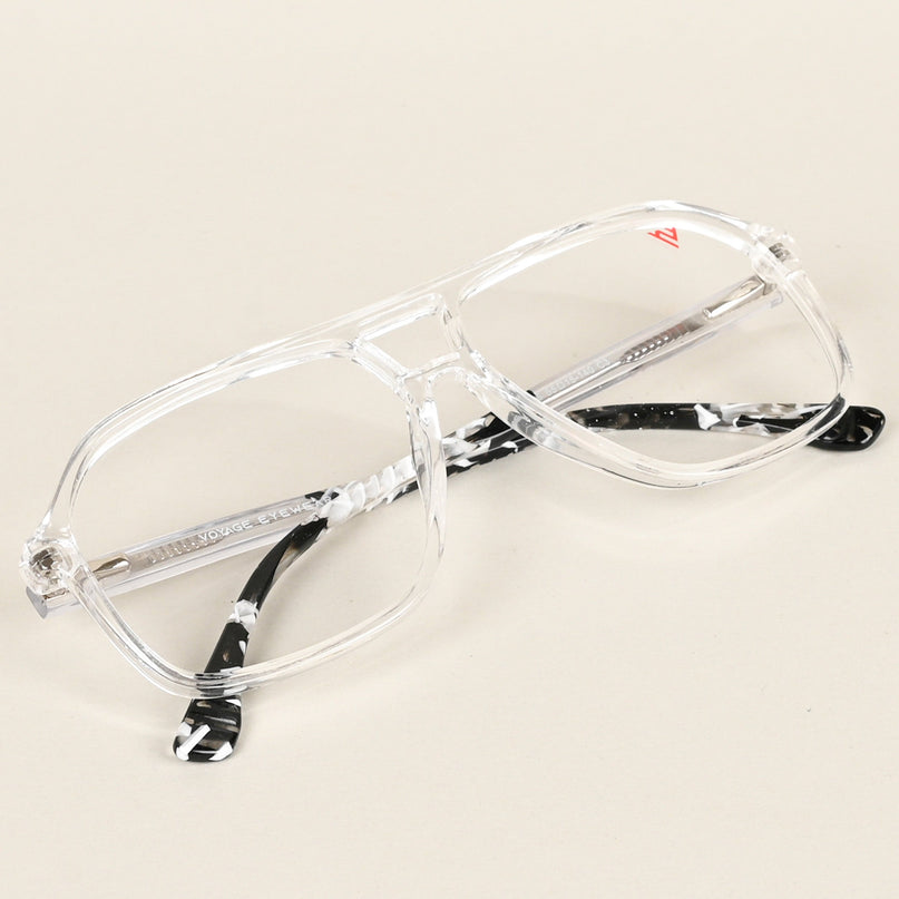 Voyage Maverick Transparent & Black Wayfarer Eyeglasses for Men & Women - MG4802-C3