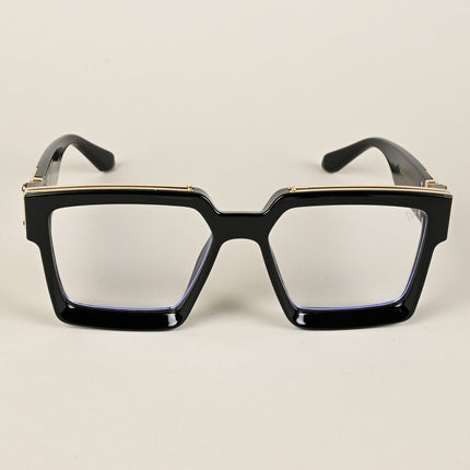 Voyage Exclusive Shine Black & Golden Wayfarer Eyeglasses for Men & Women - MG5173-C1
