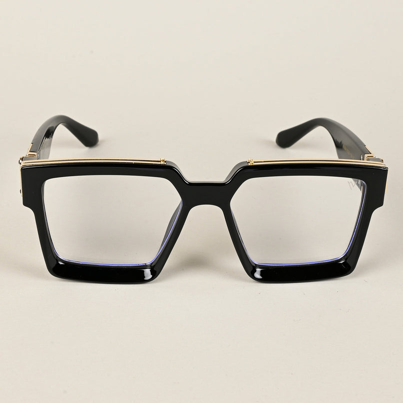 Voyage Exclusive Shine Black & Golden Wayfarer Eyeglasses for Men & Women - MG5173-C1