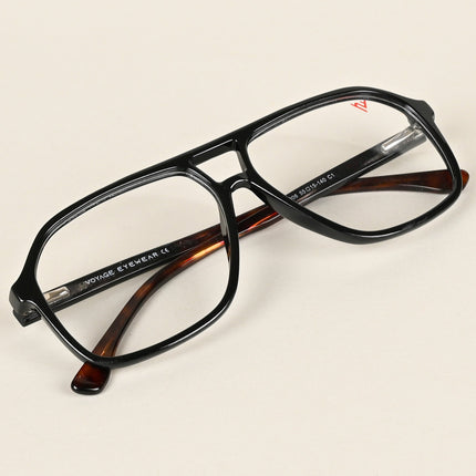Voyage Maverick Shine Black Wayfarer Eyeglasses for Men & Women - MG4800-C1
