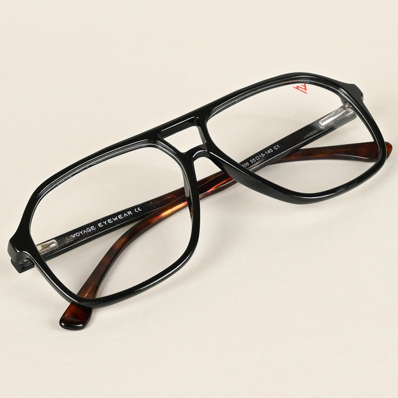 Voyage Maverick Shine Black Wayfarer Eyeglasses for Men & Women - MG4800-C1