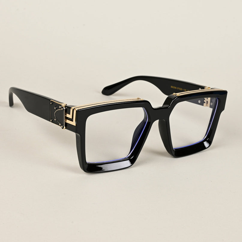 Voyage Exclusive Shine Black & Golden Wayfarer Eyeglasses for Men & Women - MG5173-C1