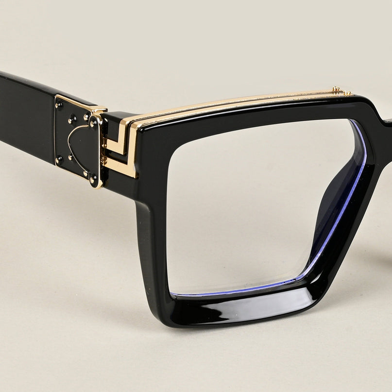 Voyage Exclusive Shine Black & Golden Wayfarer Eyeglasses for Men & Women - MG5173-C1
