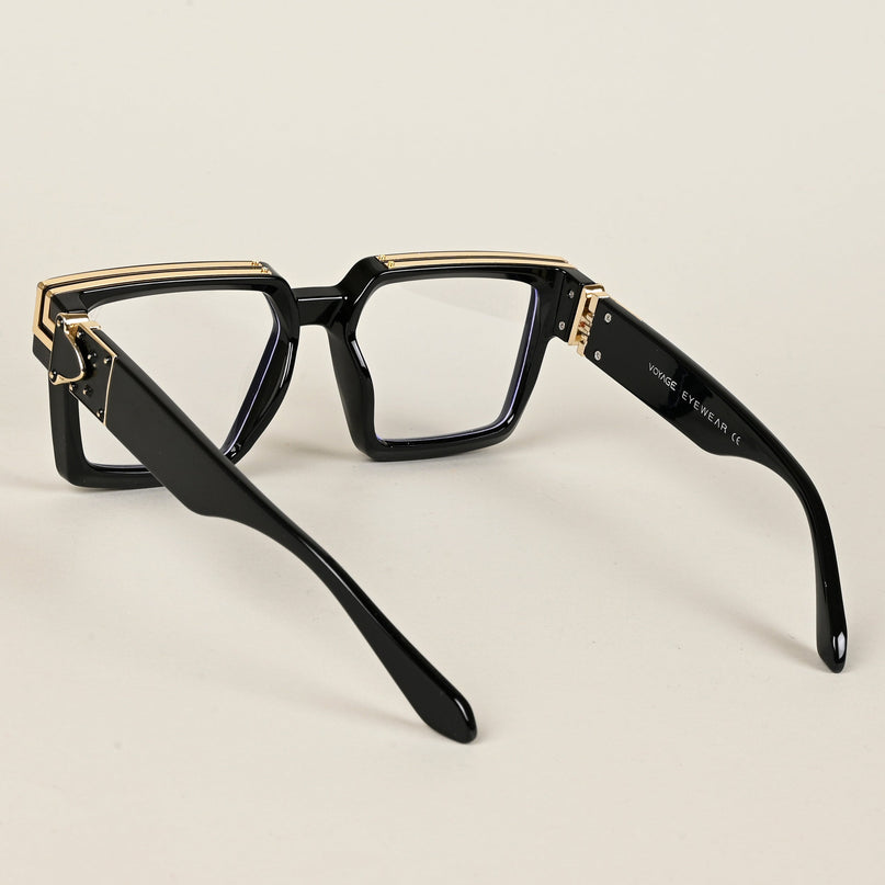 Voyage Exclusive Shine Black & Golden Wayfarer Eyeglasses for Men & Women - MG5173-C1