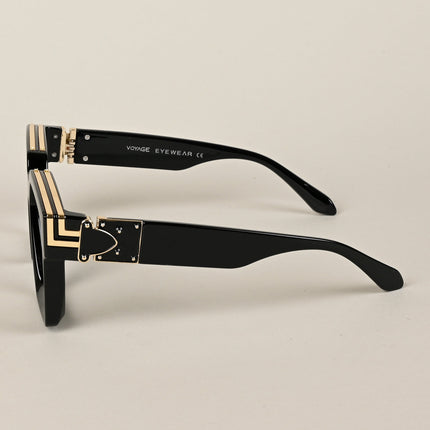 Voyage Exclusive Shine Black & Golden Wayfarer Eyeglasses for Men & Women - MG5173-C1