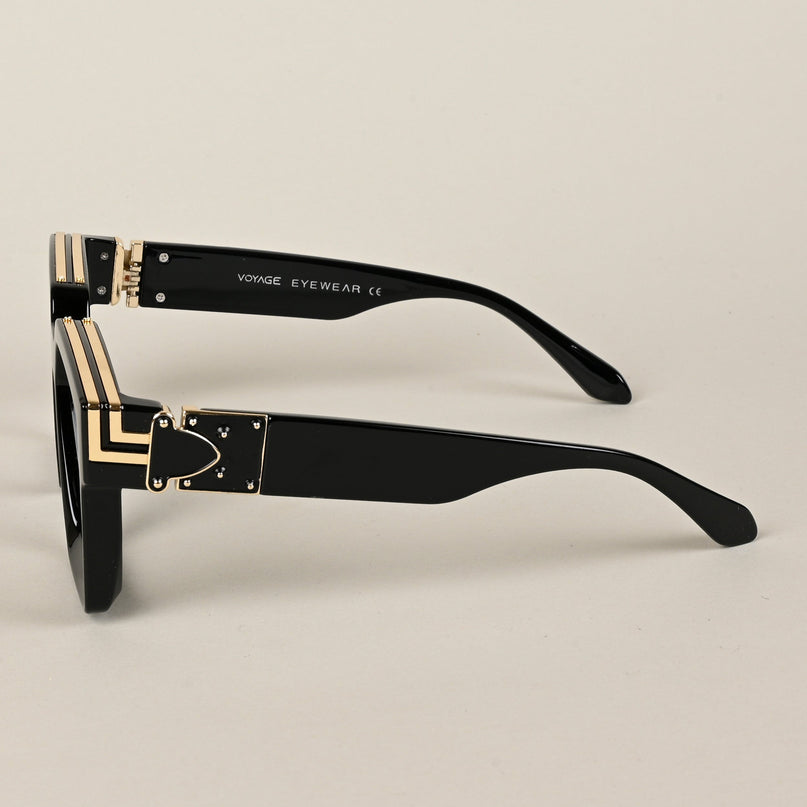 Voyage Exclusive Shine Black & Golden Wayfarer Eyeglasses for Men & Women - MG5173-C1