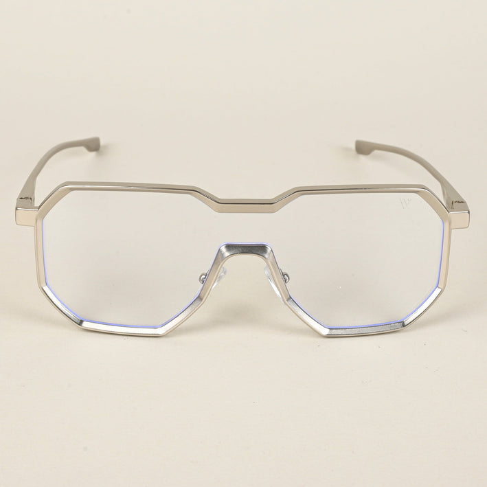 Voyage Goat Silver Wayfarer Eyeglasses for Men & Women - MG5163-C1