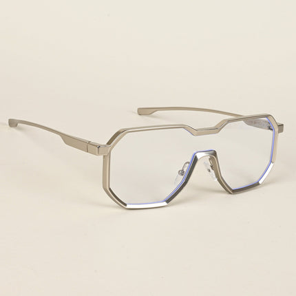 Voyage Goat Silver Wayfarer Eyeglasses for Men & Women - MG5163-C1