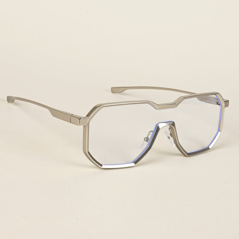 Voyage Goat Silver Wayfarer Eyeglasses for Men & Women - MG5163-C1