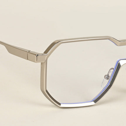 Voyage Goat Silver Wayfarer Eyeglasses for Men & Women - MG5163-C1