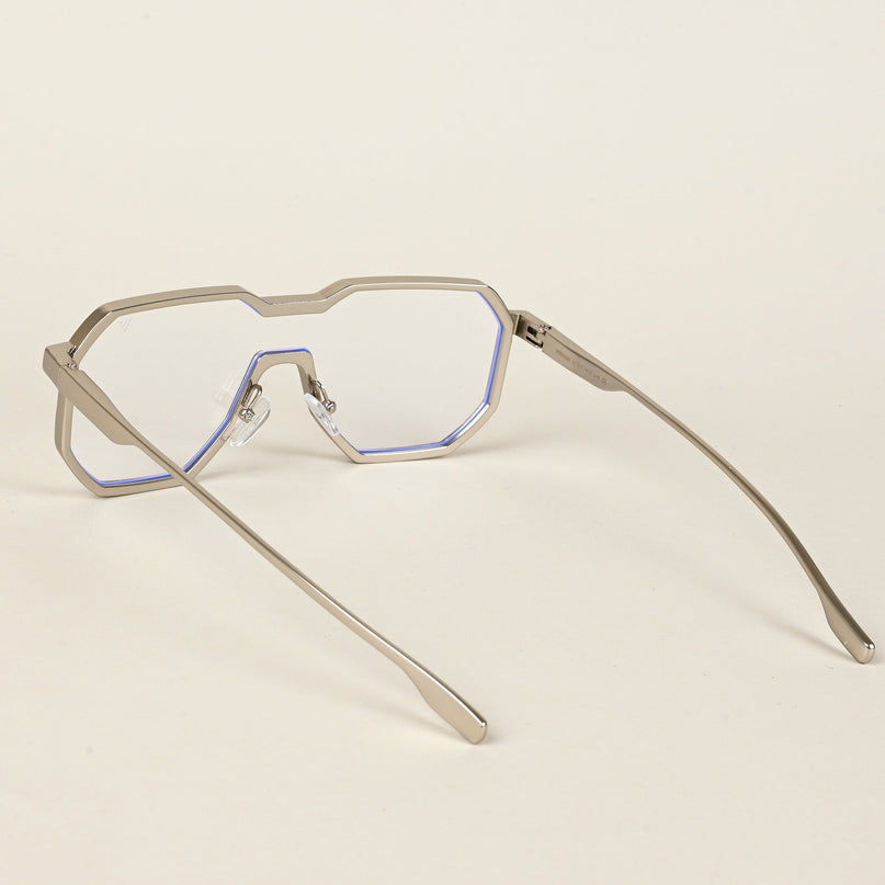 Voyage Goat Silver Wayfarer Eyeglasses for Men & Women - MG5163-C1