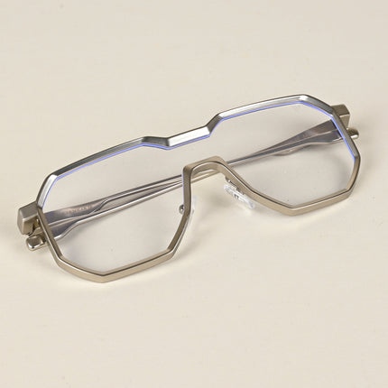 Voyage Goat Silver Wayfarer Eyeglasses for Men & Women - MG5163-C1