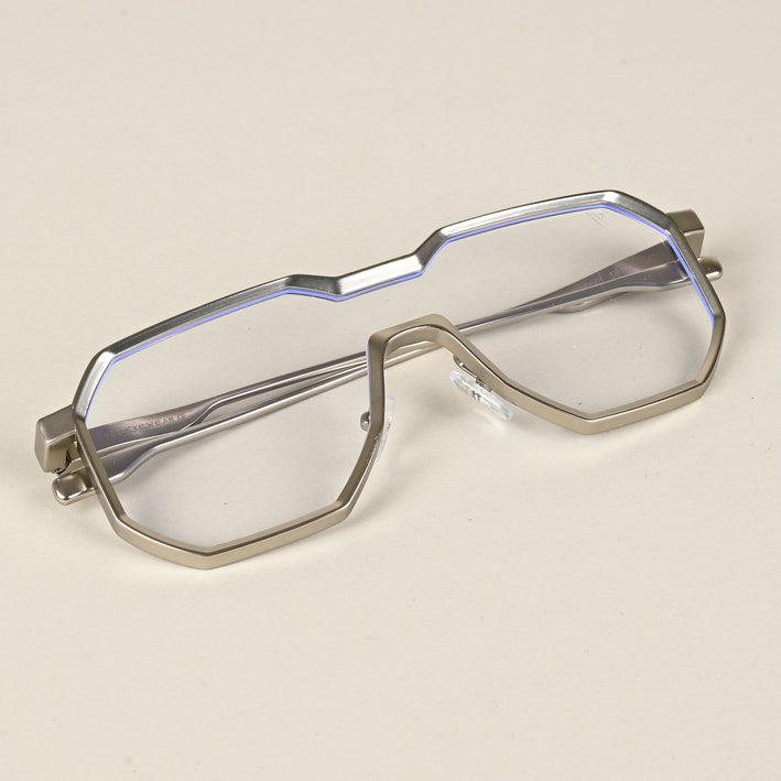 Voyage Goat Silver Wayfarer Eyeglasses for Men & Women - MG5163-C1