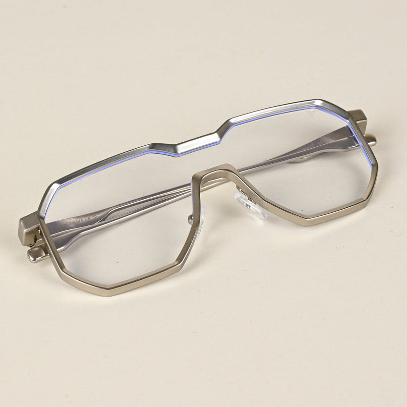 Voyage Goat Silver Wayfarer Eyeglasses for Men & Women - MG5163-C1