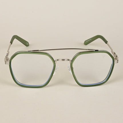 Voyage Green & Silver Wayfarer Eyeglasses for Men & Women - MG5170-C5