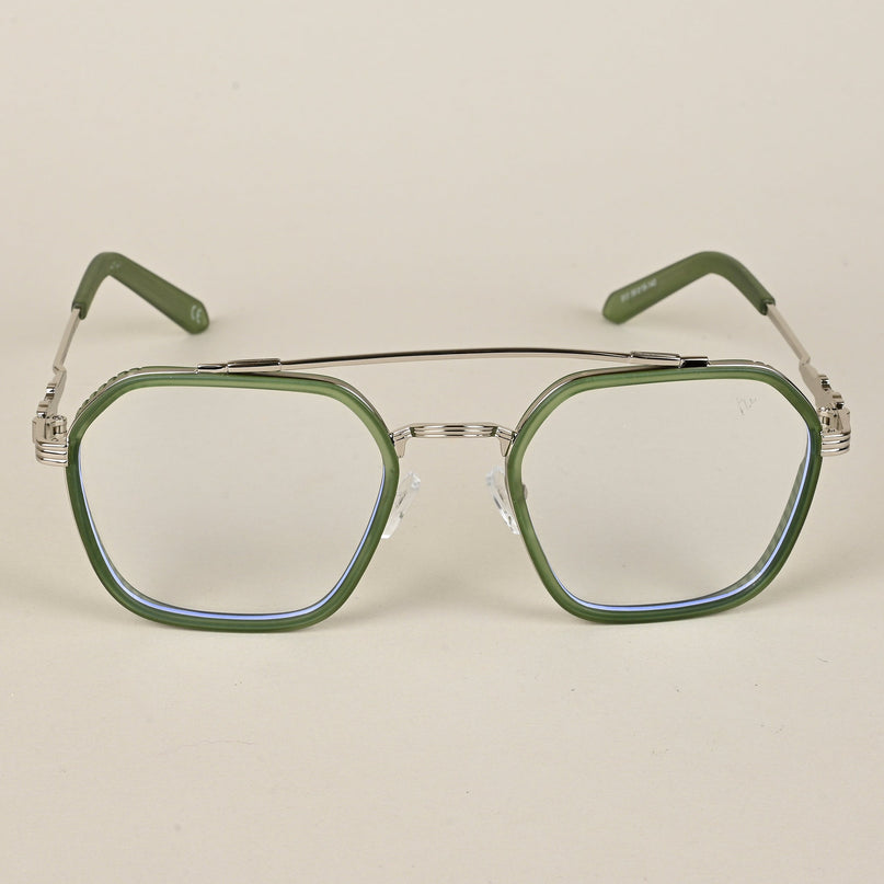 Voyage Green & Silver Wayfarer Eyeglasses for Men & Women - MG5170-C5