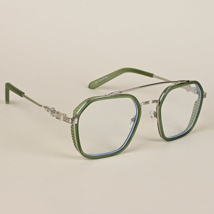 Voyage Green & Silver Wayfarer Eyeglasses for Men & Women - MG5170-C5